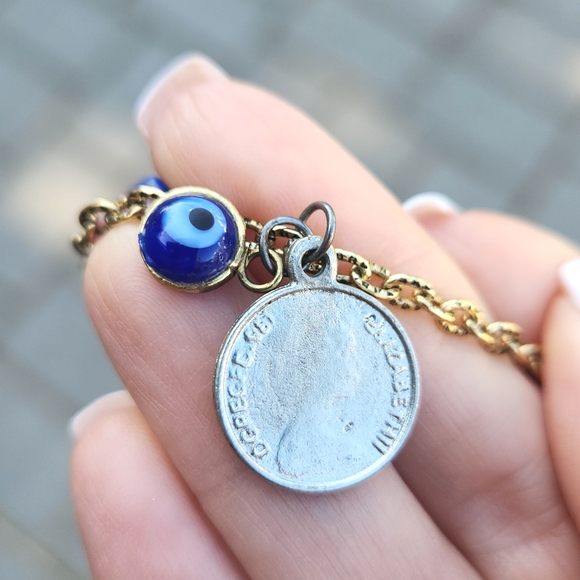 Anthropologie Blue Agate Quartz Druzy Amulet Charm Necklace RARE - Picture 10 of 12